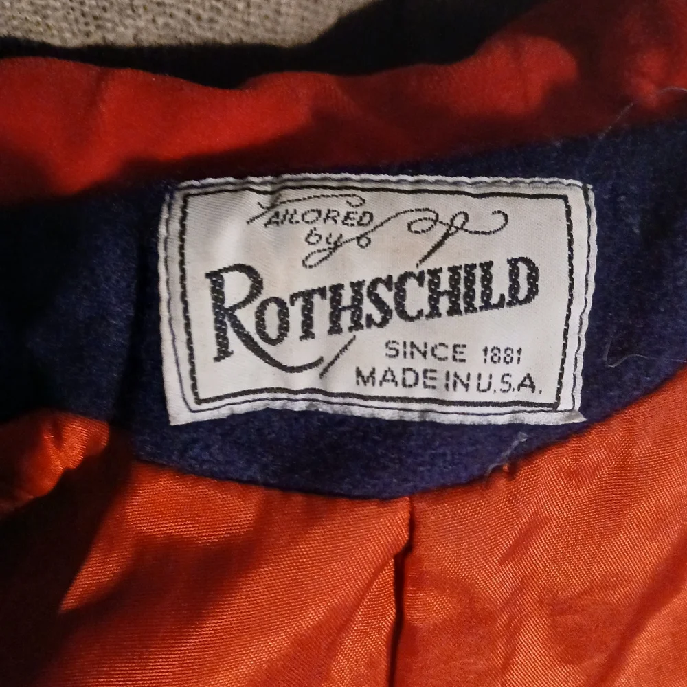 Rothchilds Toddler Girls. Red and Navy Pea Coat with Hat. Size 3 Toddler. - Picture 15 of 16